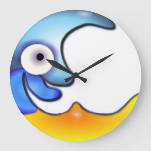 Grande Horloge Ronde Cadran mural Lune folle