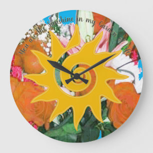 Grande Horloge Ronde Cadran mural rond Life's Sunshine