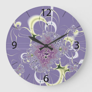 Grande Horloge Ronde Cadran mural rond Purple Fantasy - Personnalisé