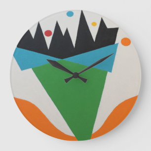 Grande Horloge Ronde Cadran Rond Cône de Confettis Abstrait