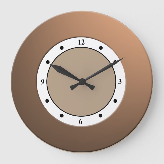 Grande Horloge Ronde Cadre cool moderne en laiton métallique sur n'impo (Recto)