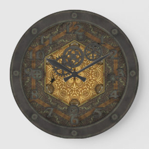 Grande Horloge Ronde Cadres de Steampunk avec le visage