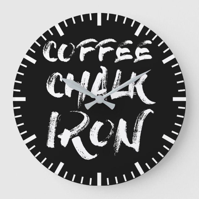 Grande Horloge Ronde Café, Balle et Fer, Entraînement motivationnel amu (Recto)
