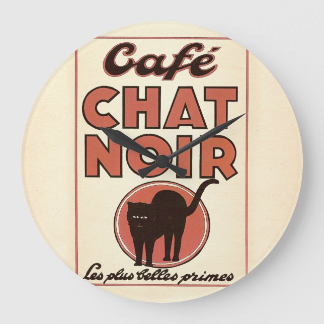 Grande Horloge Ronde Café chat noir (Recto)