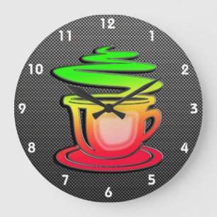 Grande Horloge Ronde Café chaud lisse