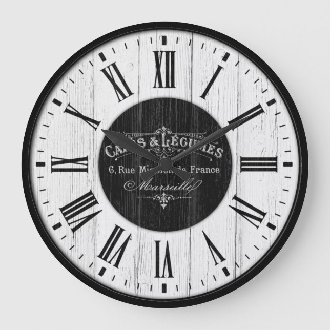 Grande Horloge Ronde Café français classique rétro (Recto)