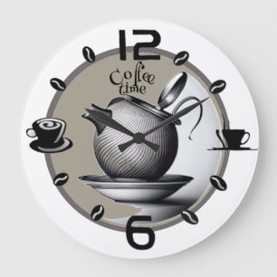 Grande Horloge Ronde Café gris