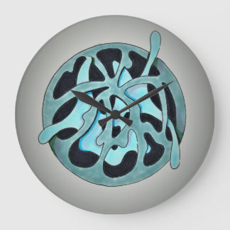 Grande Horloge Ronde cage bleue
