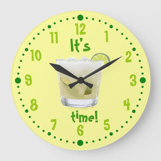 Grande Horloge Ronde Caipirinha Brazilian Rum Coctail Clock W/ Minutes (Recto)