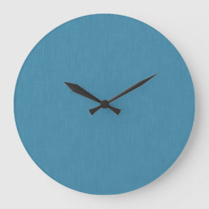 Grande Horloge Ronde Calme et simple Fond texturé en lin bleu