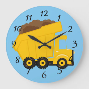 Grande Horloge Ronde Camion à benne basculante Animé