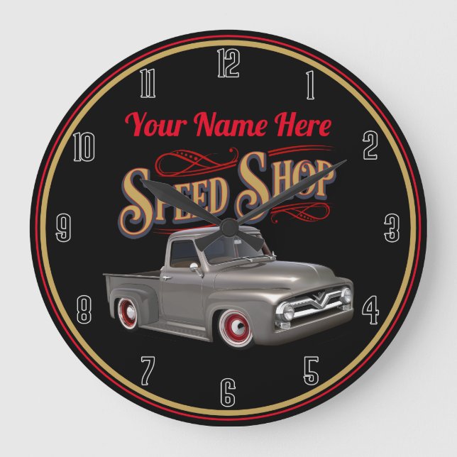 Grande Horloge Ronde Camion commercial à vitesse personnalisée (Recto)