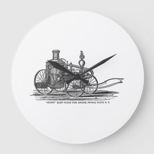 Grande Horloge Ronde Camion de pompiers vintage d'antiquité de pompe 
