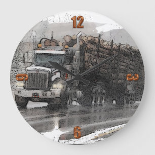 Grande Horloge Ronde Camion en pluie