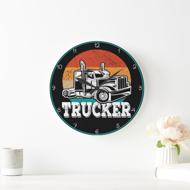 Grande Horloge Ronde Camion : Sunset Road, Turquoise Rim (Maison)
