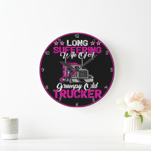 Grande Horloge Ronde Camionneur Grumpy de la femme qui souffre longtemp