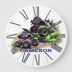 Grande Horloge Ronde Camions monstres dans la boue