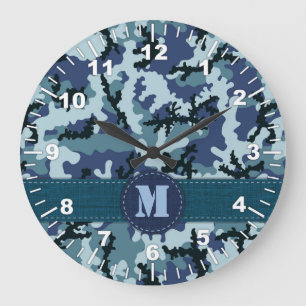 Grande Horloge Ronde Camouflage de la marine