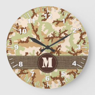 Grande Horloge Ronde Camouflage du désert