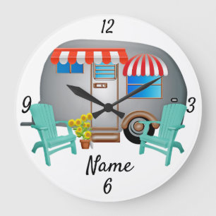 Grande Horloge Ronde Camper Caravane Teardrop Thunder_Cove