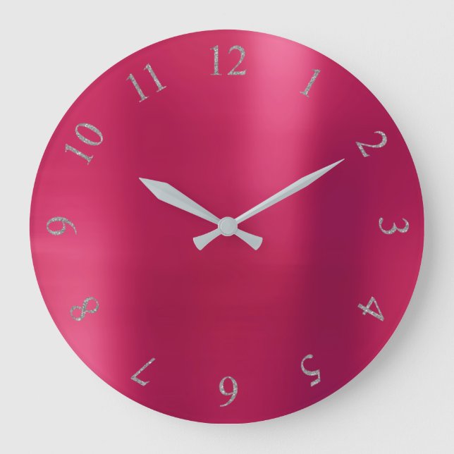 Grande Horloge Ronde Can Rose Blush Parties scintillant Gris Argent US  (Recto)