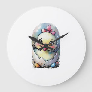 Grande Horloge Ronde canard bébé avec une feminine facile