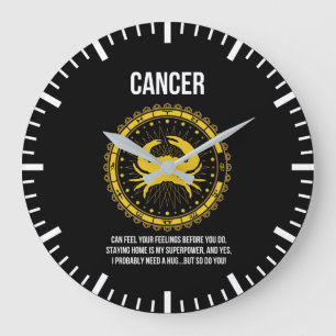 Grande Horloge Ronde Cancer - Horoscope, Funny Zodiac Signal Humour