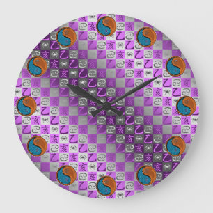 Grande Horloge Ronde Cancer & Sanglier de Bois