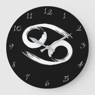 Grande Horloge Ronde CANCER Signe du zodiaque Juin Juillet Été Astrolog