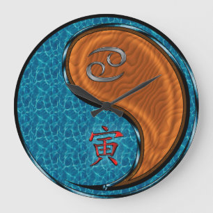 Grande Horloge Ronde Cancer & Tigre de Bois