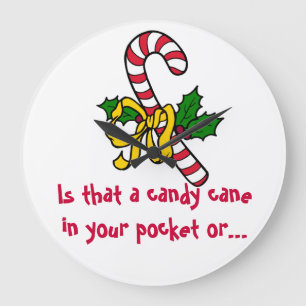 Grande Horloge Ronde Candy Cane Joke
