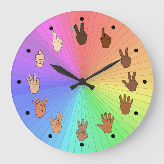 Grande Horloge Ronde Candy Colours Rainbow Colour Wheel Clock (Recto)