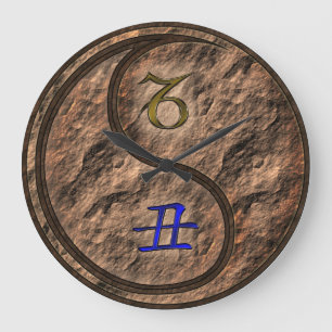 Grande Horloge Ronde Capricorne & Bœuf de terre