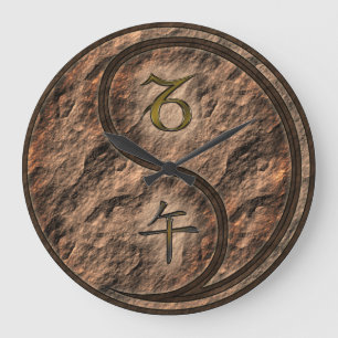 Grande Horloge Ronde Capricorne & Cheval de Terre