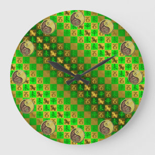 Grande Horloge Ronde Capricorne & Chèvre de Métal