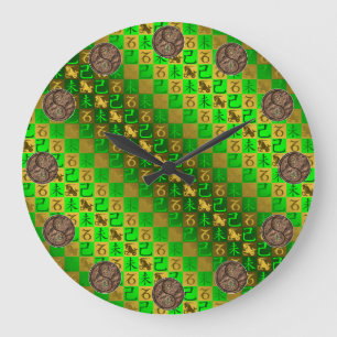 Grande Horloge Ronde Capricorne & Chèvre de terre