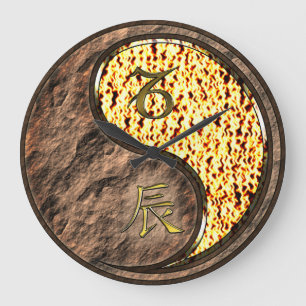 Grande Horloge Ronde Capricorne & Dragon de Feu