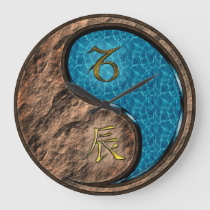 Grande Horloge Ronde Capricorne & Dragon d'eau