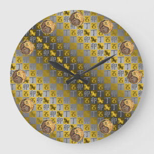 Grande Horloge Ronde Capricorne & Lapin de Feu