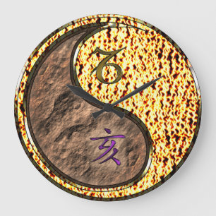 Grande Horloge Ronde Capricorne & Sanglier de feu