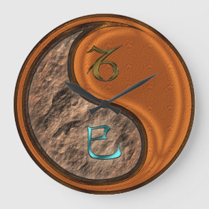 Grande Horloge Ronde Capricorne & Serpent de Bois