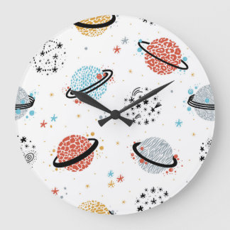 Grande Horloge Ronde Caricatures cosmiques : Merveilles spatiales Vinta