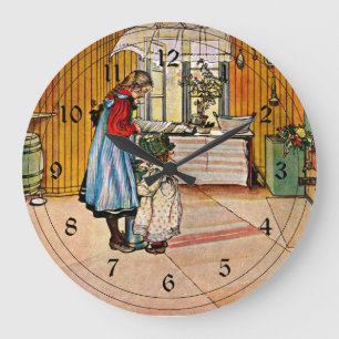 Grande Horloge Ronde Carl Larsson art : La Cuisine