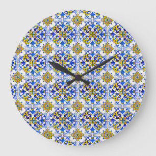 Grande Horloge Ronde Carreaux de panneau Azulejo sans joint