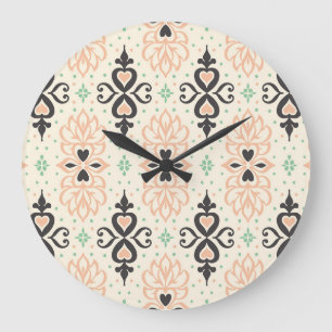 Grande Horloge Ronde Carrelage Talavera, décoration méditerranéenne.