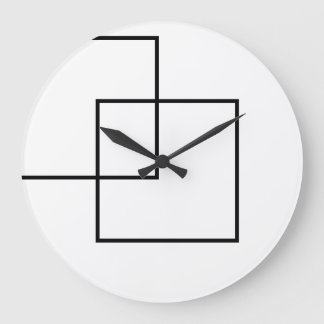 Grande Horloge Ronde Carrés Géométriques Minimalistes Ronds