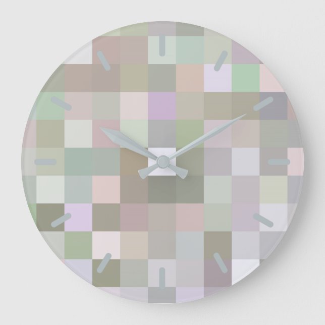 Grande Horloge Ronde Carrés pastel (Recto)