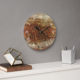 Grande Horloge Ronde Carte aérienne antique, ville de San Francisco, Ca