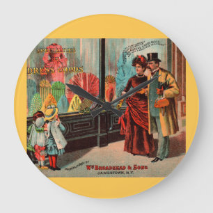 Grande Horloge Ronde carte de commerce William Broadhead et Sons habill