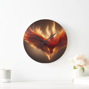 Grande Horloge Ronde Carte de soutien Phoenix Rising Inspirante Force